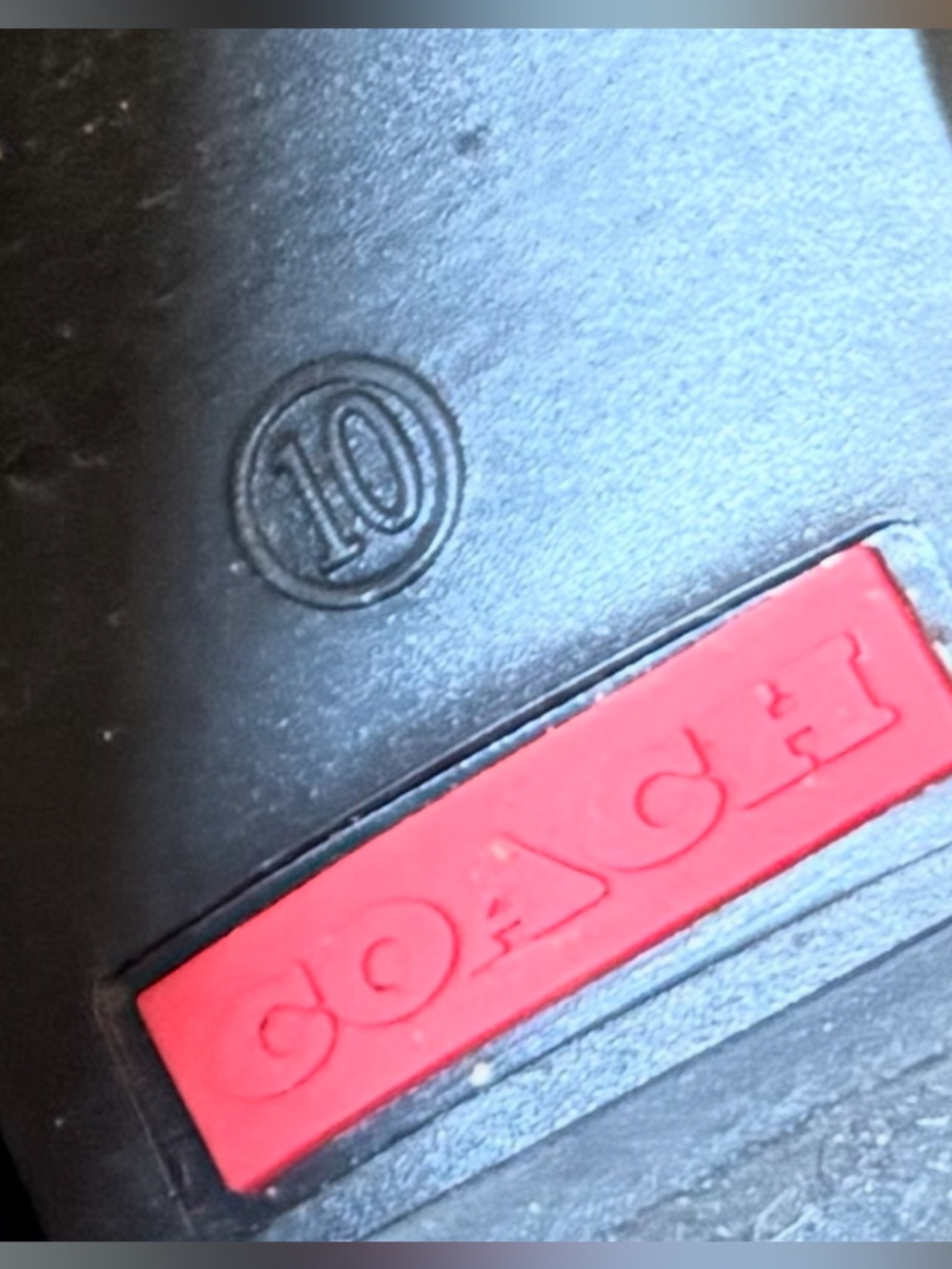 Coach Black Glossy Chelsea Rain Boot with Red Accent Sz 10 - Picture 7 of 7